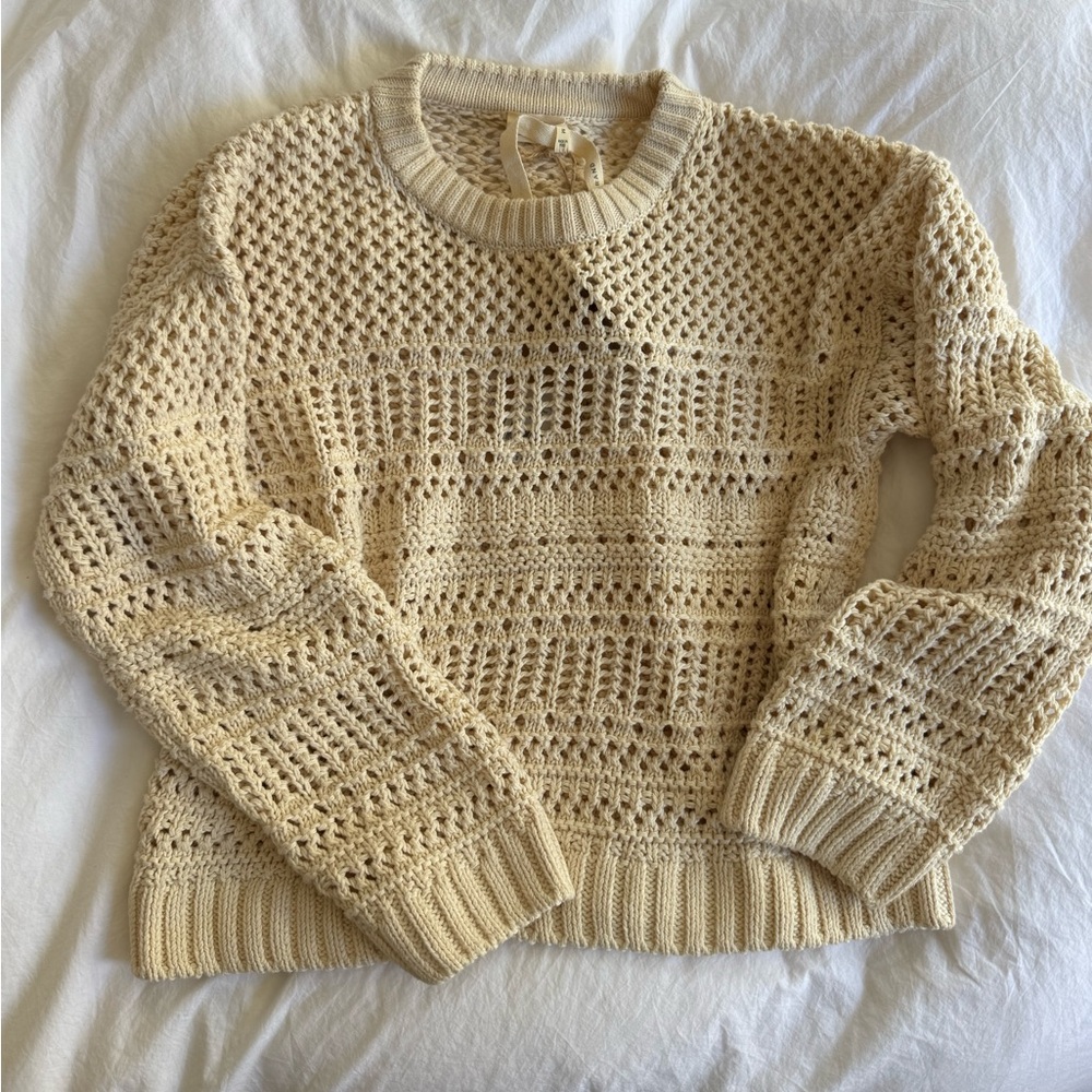 Faherty Women's M Cream Knit Sweater